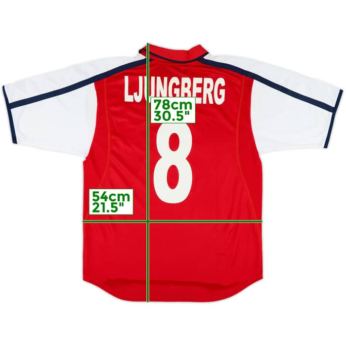 2000-02 Arsenal Home Shirt Ljungberg #8 - 9/10 - (M)