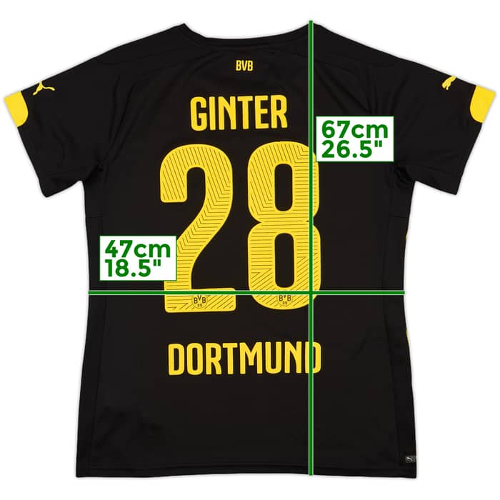 2014-16 Borussia Dortmund Away Shirt Ginter #28 - 8/10 - (Women's M)
