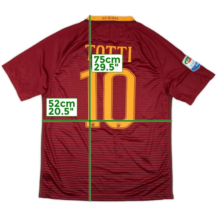 2016-17 Roma Home Shirt Totti #10 - 5/10 - (M)
