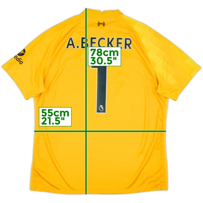 2021-22 Liverpool GK S/S Shirt A.Becker #1 - 7/10 - (XL)