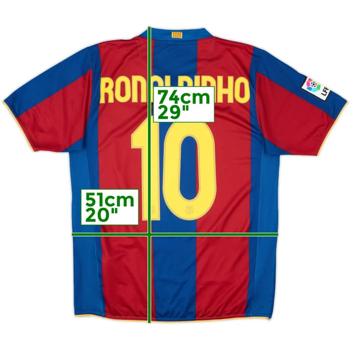 2007-08 Barcelona Home Shirt Ronaldinho #10 - 8/10 - (M)