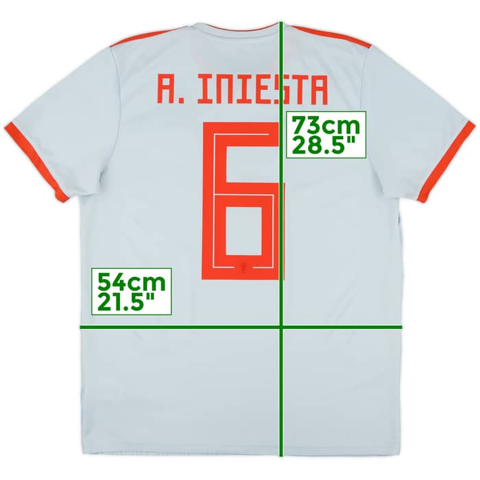 2018-19 Spain Away Shirt A.Iniesta #6 - 8/10 - (L)