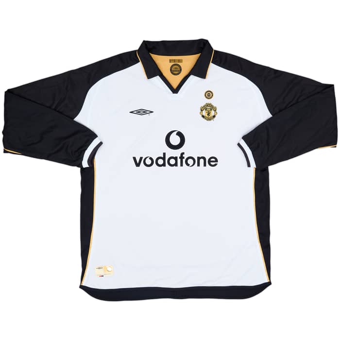 2001-02 Manchester United Centenary Away/Third L/S Shirt Beckham #7 - 8/10 - (XXL)