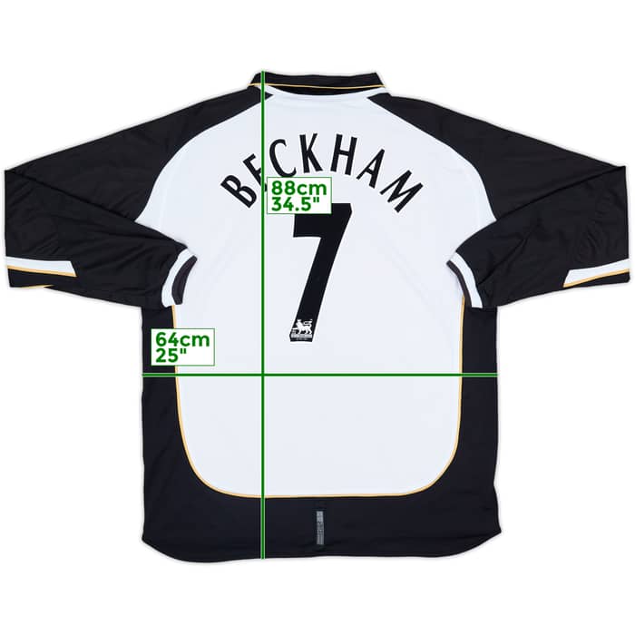 2001-02 Manchester United Centenary Away/Third L/S Shirt Beckham #7 - 8/10 - (XXL)