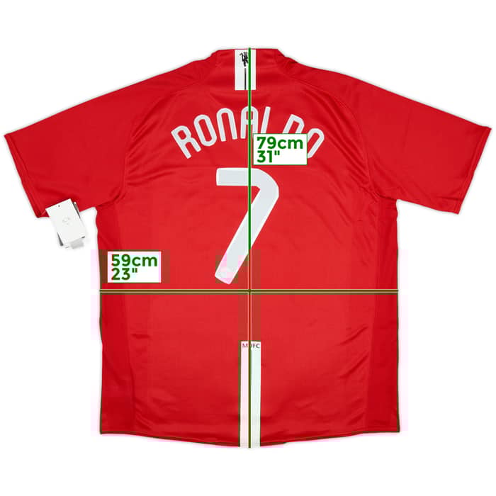 2007-09 Manchester United Home Shirt Ronaldo #7 (XL)