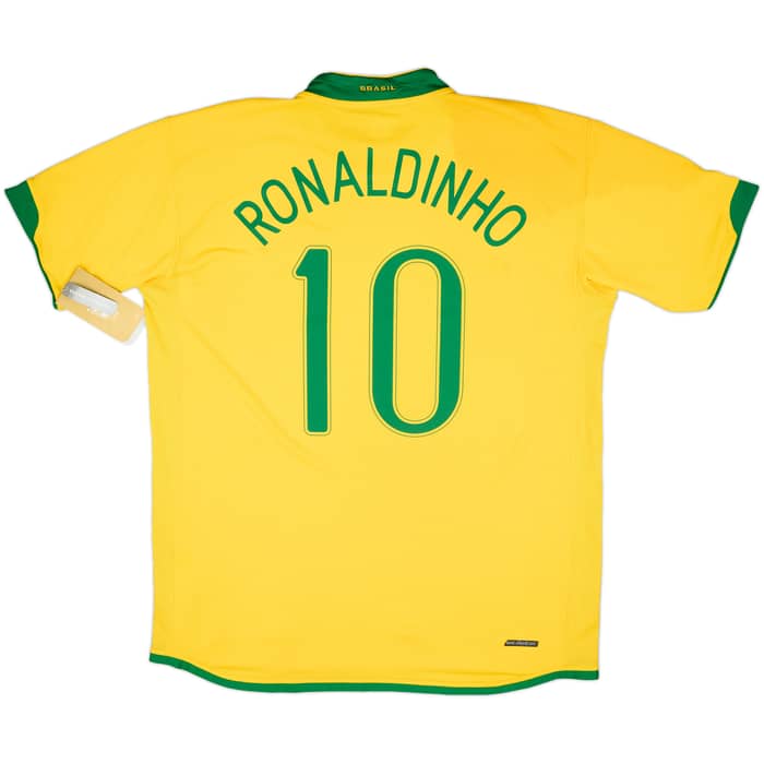 2006-08 Brazil Home Shirt Ronaldinho #10 (XL)