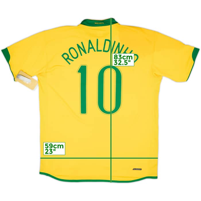 2006-08 Brazil Home Shirt Ronaldinho #10 (XL)