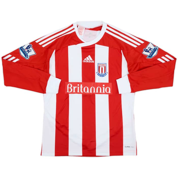 2011-12 Stoke City Home L/S Shirt Natty #4 - 9/10 - (XS)