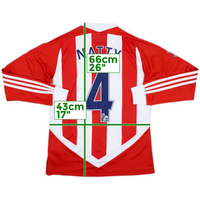 2011-12 Stoke City Home L/S Shirt Natty #4 - 9/10 - (XS)