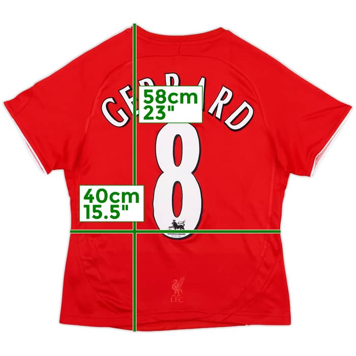 2006-08 Liverpool Home Shirt Gerrard #8 - 7/10 - (Women's M)