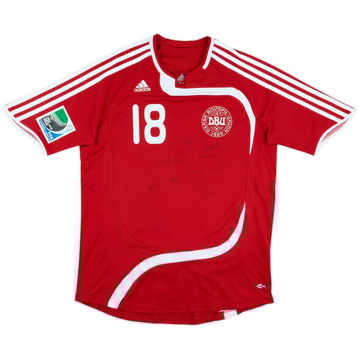 2008 Denmark Women Match Issue Squad Signed FIFA U-17 World Cup Home Shirt Madsen #18