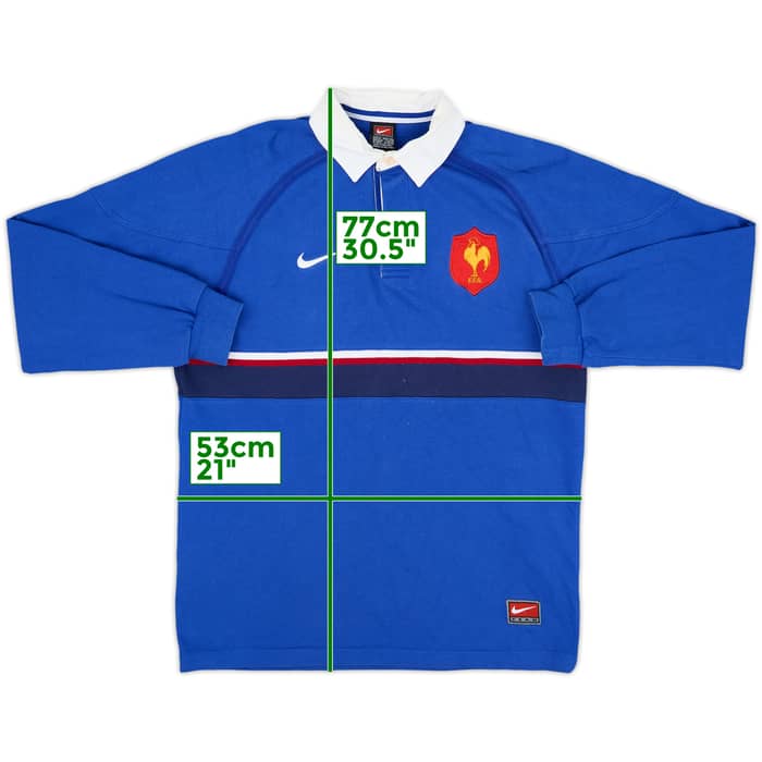 1999-00 France Rugby Nike Polo L/S Shirt - 9/10 - (M)
