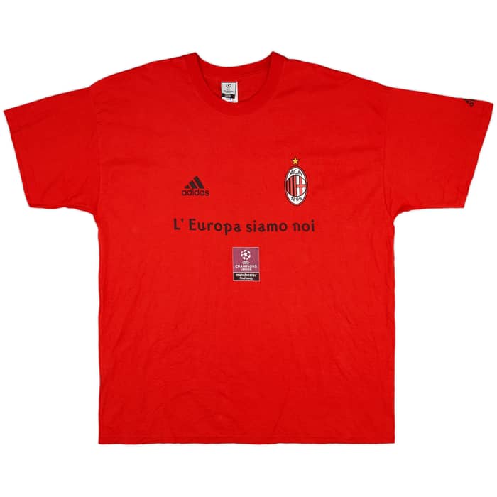 2002-03 AC Milan adidas 'L'Europa Siamo Noi' Graphic Tee #6 - 9/10 - (XL)