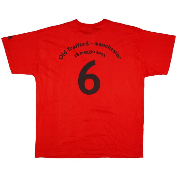 2002-03 AC Milan adidas 'L'Europa Siamo Noi' Graphic Tee #6 - 9/10 - (XL)