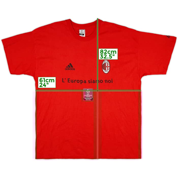 2002-03 AC Milan adidas 'L'Europa Siamo Noi' Graphic Tee #6 - 9/10 - (XL)