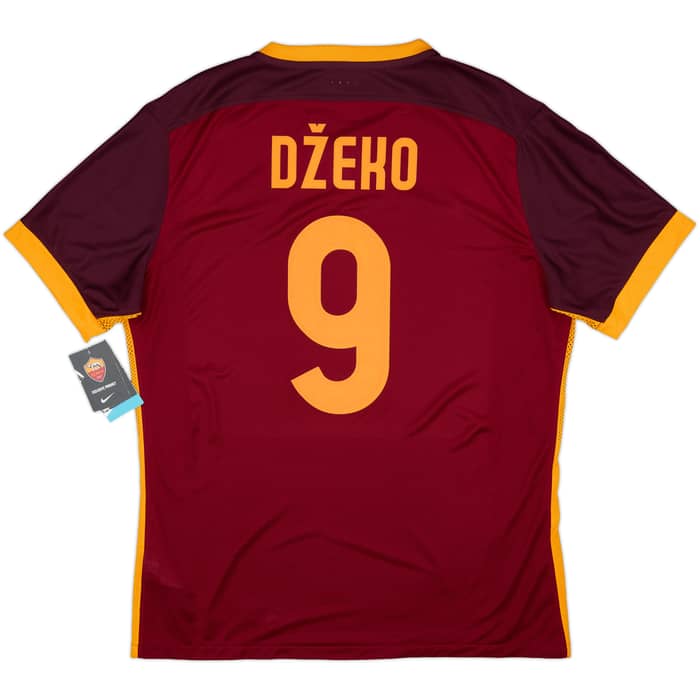 2015-16 Roma Authentic Home Shirt Dzeko #9 (XL)