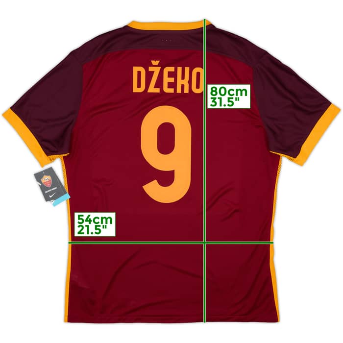 2015-16 Roma Authentic Home Shirt Dzeko #9 (XL)
