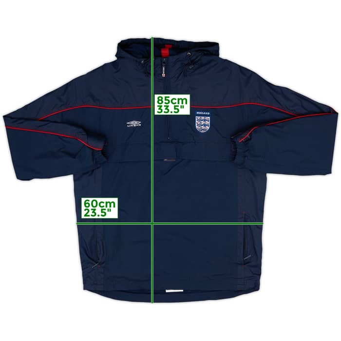 2002-04 England Umbro 1/2 Zip Rain Jacket - 8/10 - (M)