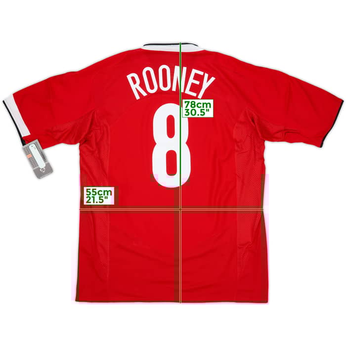 2004-06 Manchester United Home Shirt Rooney #8 (XL)