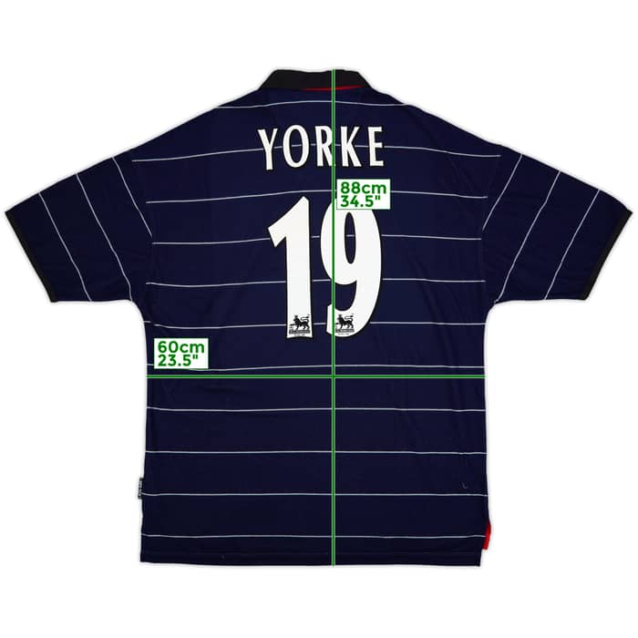 1999-00 Manchester United Away Shirt Yorke #19 (XL)