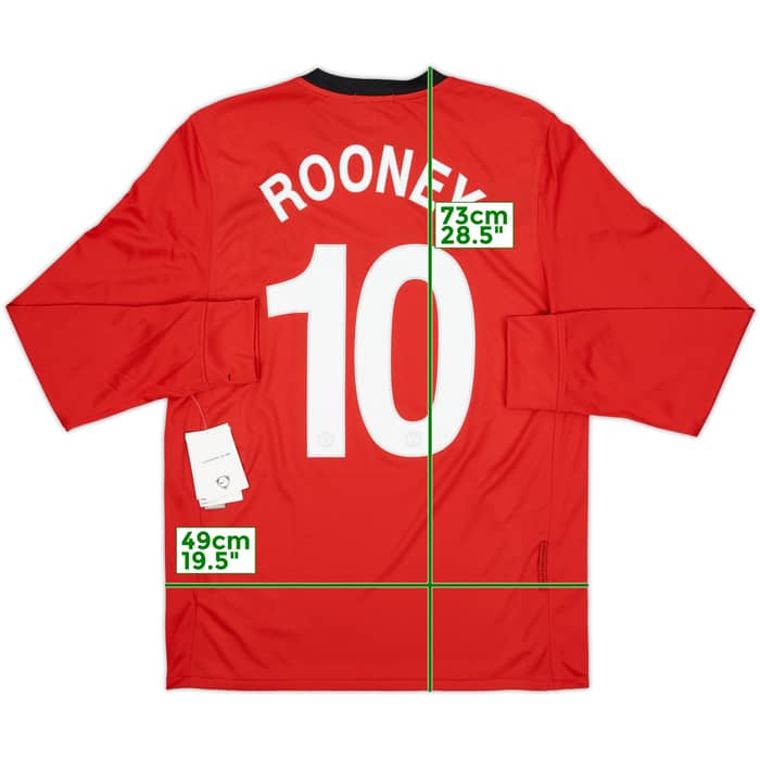 2009-10 Manchester United Home L/S Shirt Rooney #10 (M)