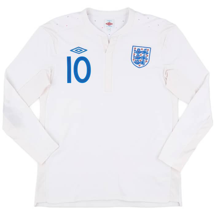 2010-11 England Home L/S Shirt Rooney #10 - 6/10 - (L)