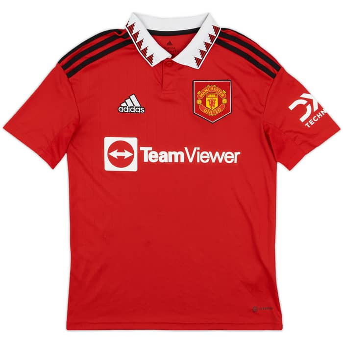 2022-23 Manchester United Home Shirt - 5/10 - (L.Boys)