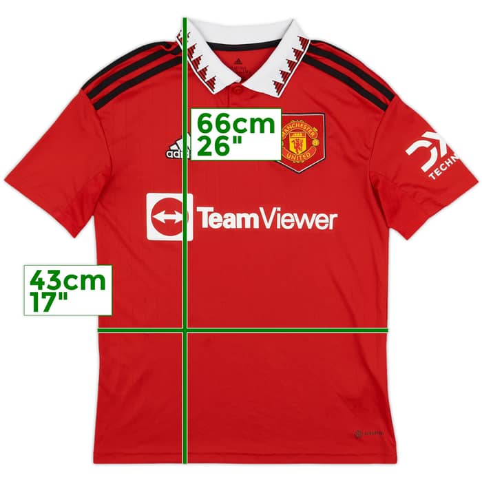 2022-23 Manchester United Home Shirt - 5/10 - (L.Boys)