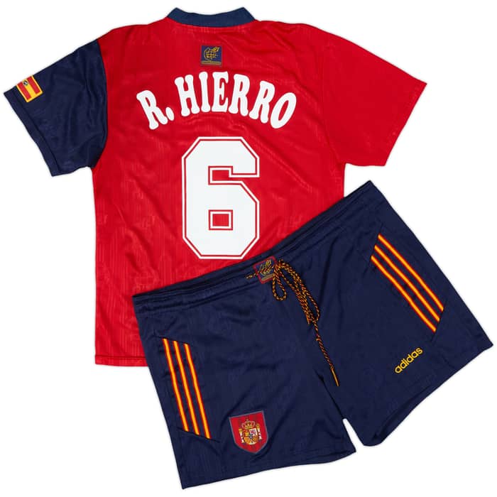 1996-98 Spain Home Shirt & Shorts R.Hierro #6 - 7/10 - (S)