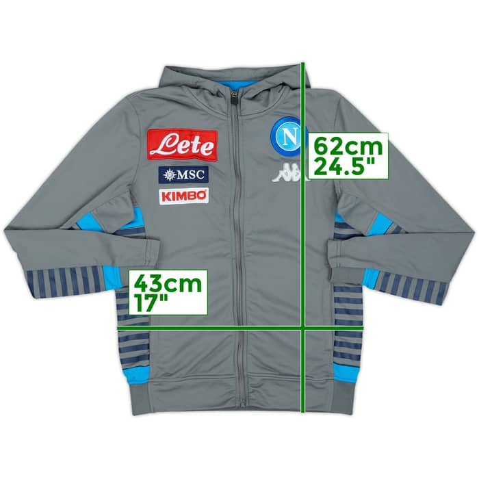 2019-20 Napoli Kappa Hooded Track Jacket - 7/10 - (XL.Boys)