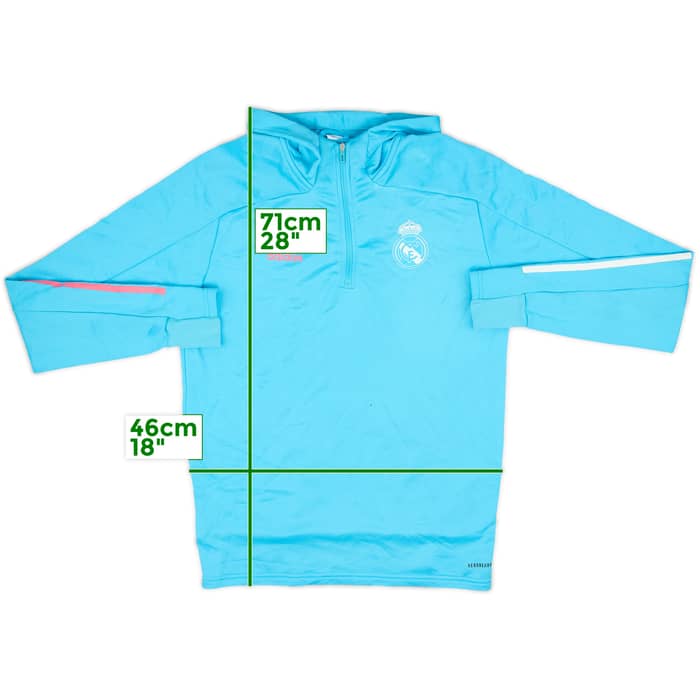 2020-21 Real Madrid adidas 1/4 Zip Hooded Top - 5/10 - (M)