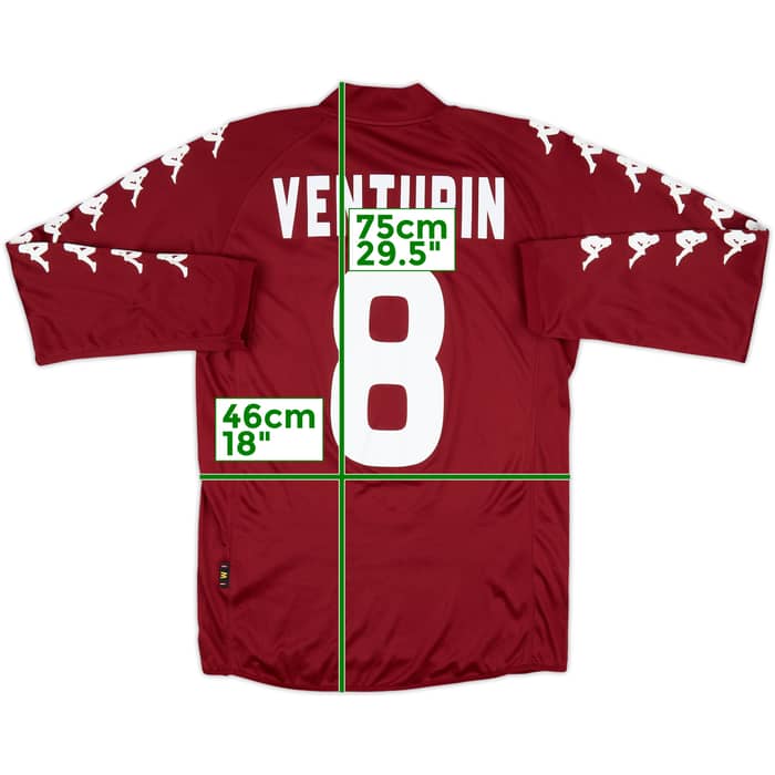 2009-10 Torino Home L/S Shirt Venturin #8 - 5/10 - (M)