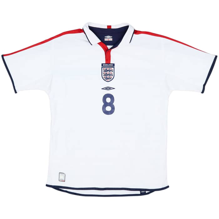 2003-05 England Home Shirt Scholes #8 - 7/10 - (L)