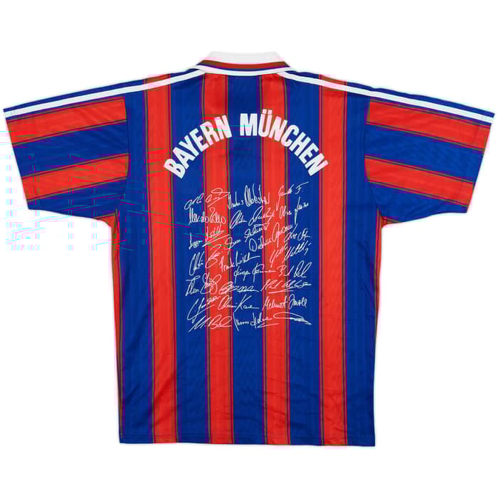 1995-97 Bayern Munich 'Squad Signed' Home Shirt - 9/10 - (S)