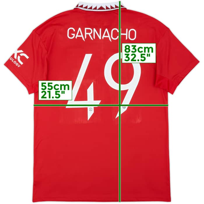 2022-23 Manchester United Home Shirt Garnacho #49 - 6/10 - (L)