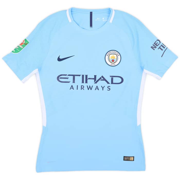 2017-18 Manchester City Match Issue Carabao Cup Home Shirt Silva #21