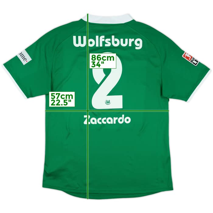 2008-09 Wolfsburg Home Shirt Zaccardo #2 - 7/10 - (XXL)