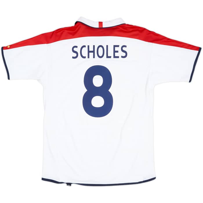 2003-05 England Home Shirt Scholes #8 - 9/10 - (L)