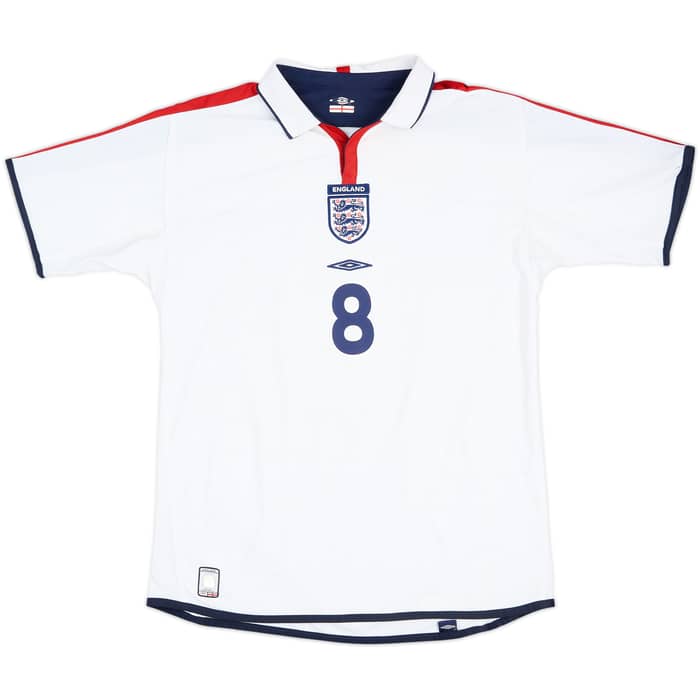 2003-05 England Home Shirt Scholes #8 - 9/10 - (L)