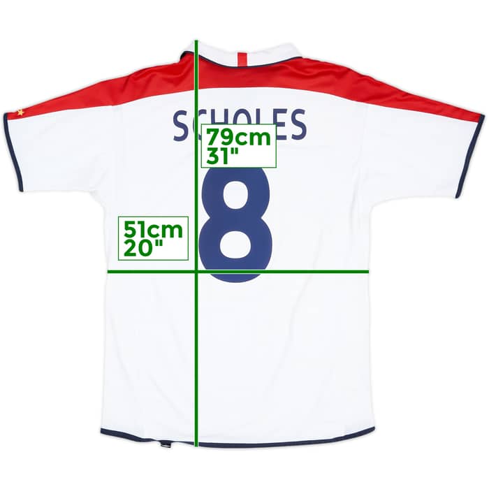 2003-05 England Home Shirt Scholes #8 - 9/10 - (L)