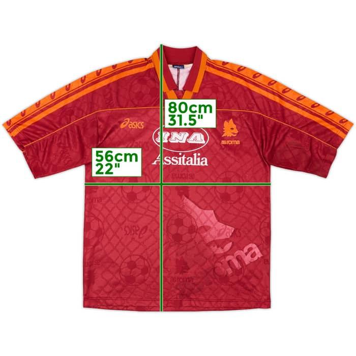 1995-96 Roma Home Shirt - 8/10 - (L)