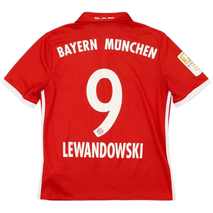 2016-17 Bayern Munich Home Shirt Lewandowski #9 - 7/10 - (L.Boys)