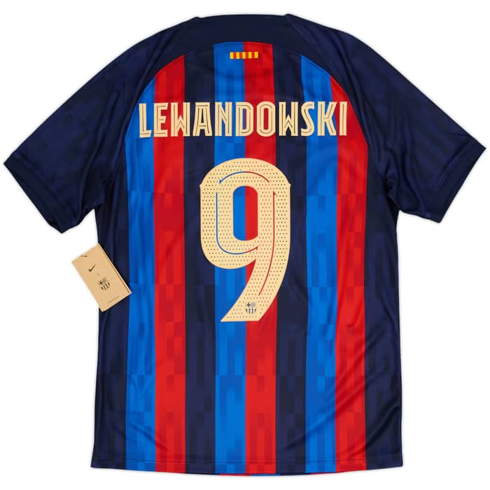 2022-23 Barcelona Home Shirt Lewandowski #9 (M)