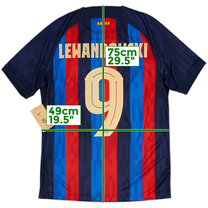 2022-23 Barcelona Home Shirt Lewandowski #9 (M)