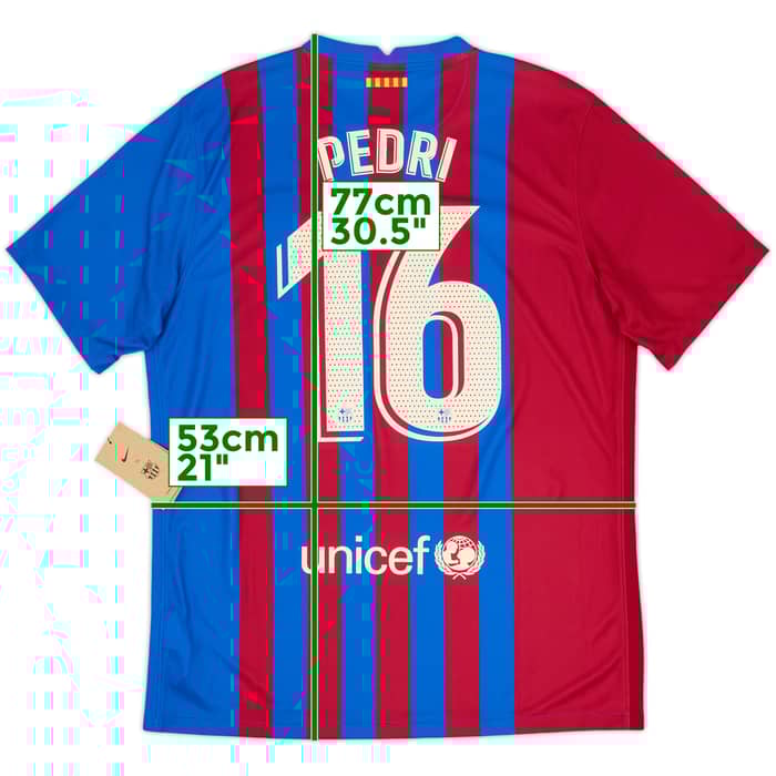 2021-22 Barcelona Home Shirt Pedri #16 (L)