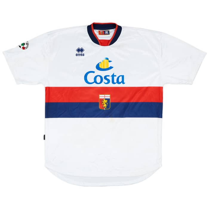 2003-04 Genoa Match Issue Away Shirt Baldini #15