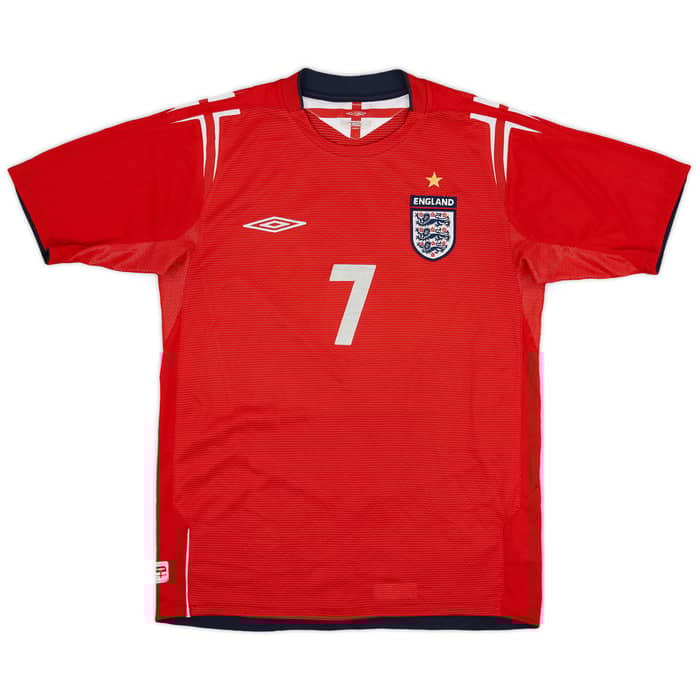 2004-06 England Away Shirt Beckham #7 - 5/10 - (S)