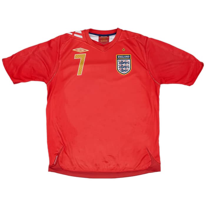 2006-08 England Away Shirt Beckham #7 - 7/10 - (L)
