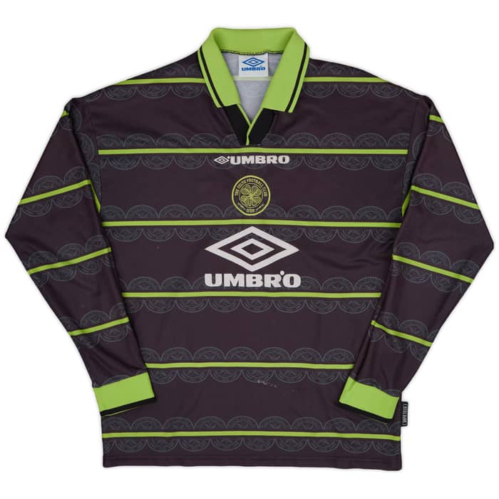 1998-99 Celtic Away L/S Shirt Larsson #7 - 7/10 - (L)