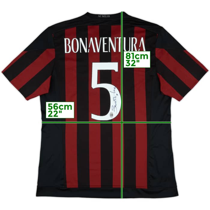 2015-16 AC Milan Signed Home Shirt Bonaventura #5 - 6/10 - (XL)
